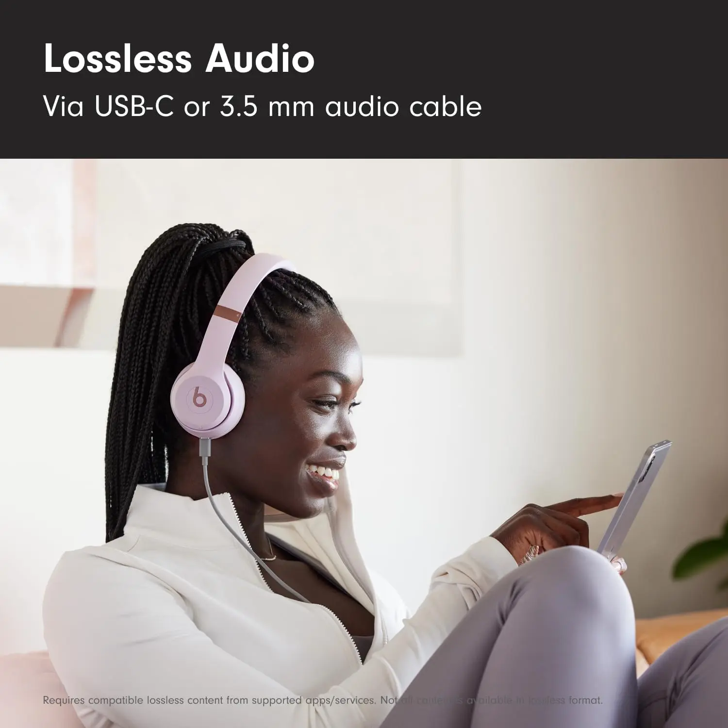 Beats Solo 4 - Wireless Bluetooth On-Ear Headphones, Apple & Android Compatible, Up to 50 Hours of Battery Life - Matte Black image 6