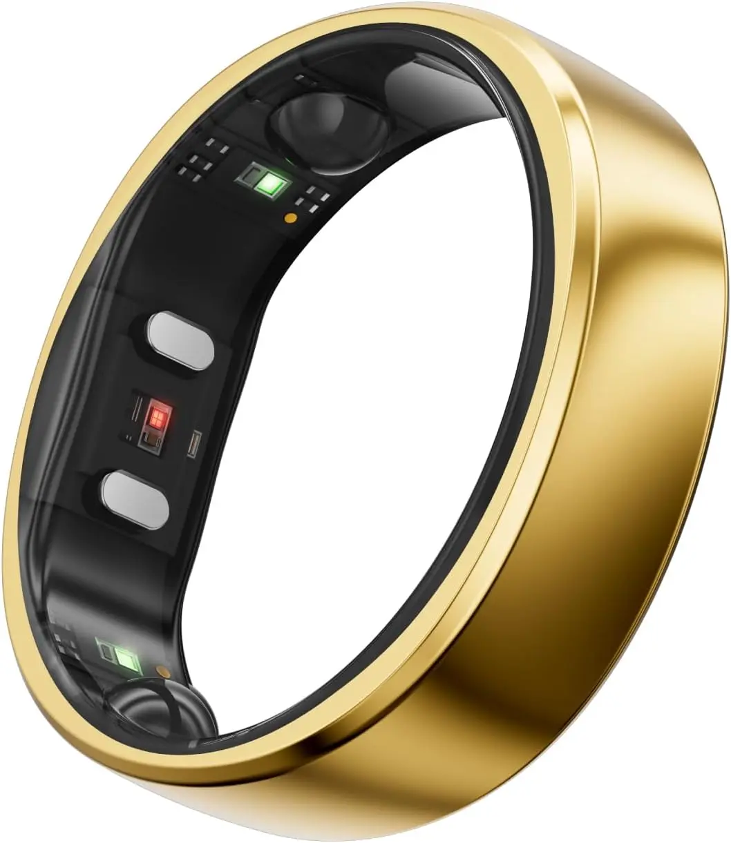 RingConn Gen 2, World’s First Smart Ring with Sleep Apnea Monitoring, No APP Subscription, 12-Day Battery Life, Stress/Heart Rate/Women's Health Tracker, Android & iOS Compatible (Gold, Size 6) image 1