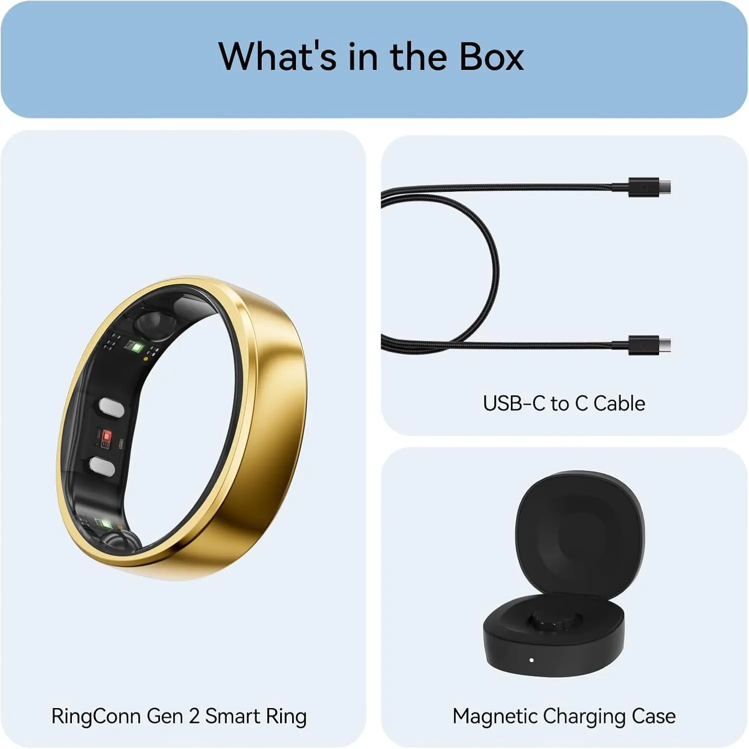 RingConn Gen 2, World’s First Smart Ring with Sleep Apnea Monitoring, No APP Subscription, 12-Day Battery Life, Stress/Heart Rate/Women's Health Tracker, Android & iOS Compatible (Gold, Size 6) image 7