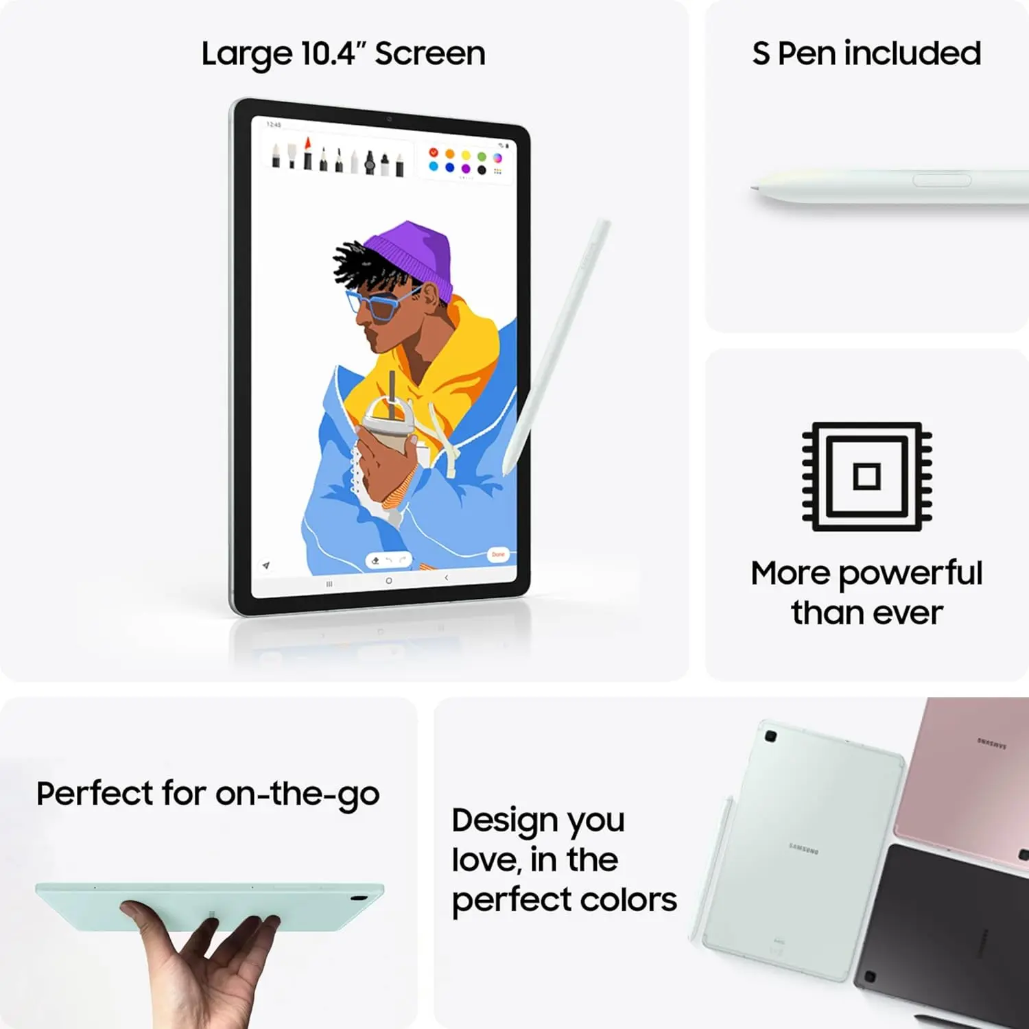 Samsung Galaxy Tab S6 Lite (2024) 10.4" 64GB WiFi Android Student Tablet, S Pen for Note-Taking, Gaming Ready, Long Battery Life, Expandable Storage, US Version, Oxford Gray, Amazon Exclusive image 2