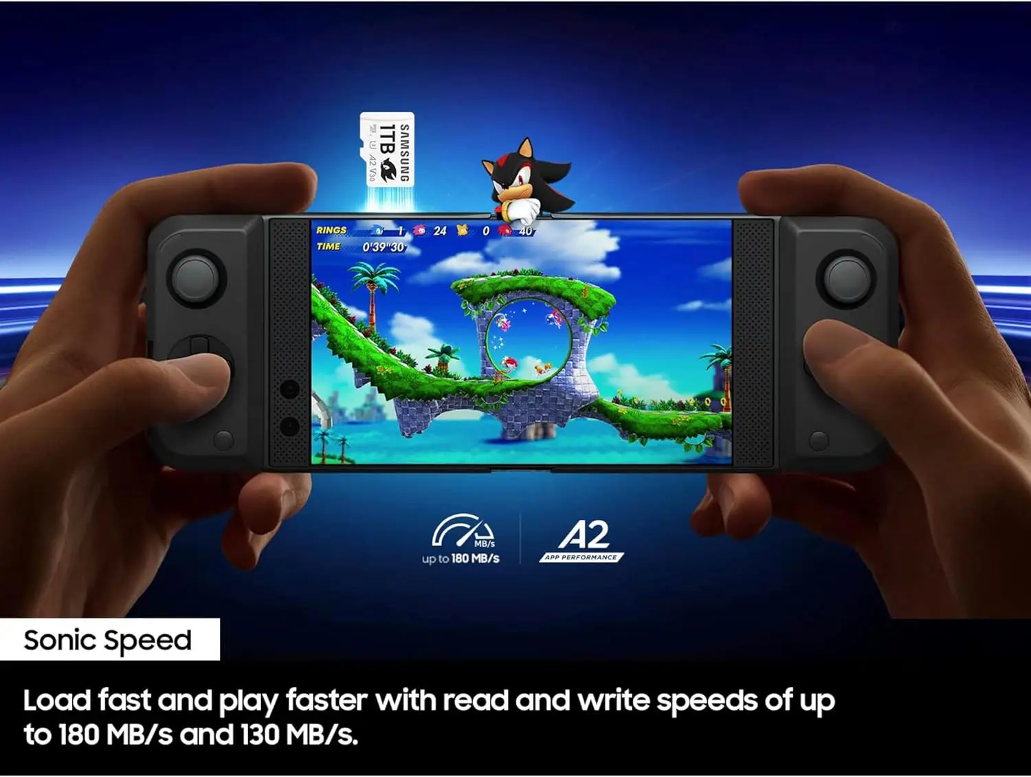 Samsung PRO Plus Sonic The Hedgehog + Adapter, 512GB microSDXC, Up-to 180MB/s, Full HD & 4K UHD, UHS-I, C10, U3, V30, A2, for Nintendo-Switch, Steam Deck, GoPRO, DJI Drone, Tablets (MB-MD512SA/LC1) image 3