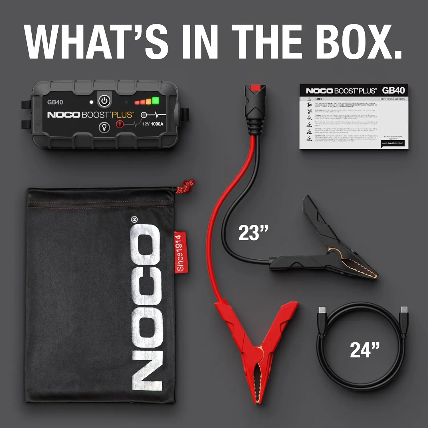 NOCO Boost GB40: 1000A UltraSafe Jump Starter – 12V Lithium Battery Booster Pack, Portable Jump Box, Power Bank & Jumper Cables - for 6.0L Gas and 3.0L Diesel Engines image 6