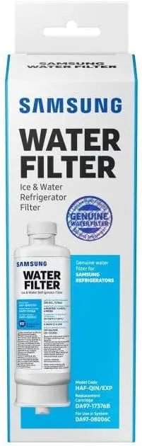 SAMSUNG Genuine Filter for Refrigerator Water and Ice, Carbon Block Filtration, Reduces 99% of Harmful Contaminants for Clean, Clear Drinking Water, 6-Month Life, HAF-QIN/EXP, 1 Pack image 3