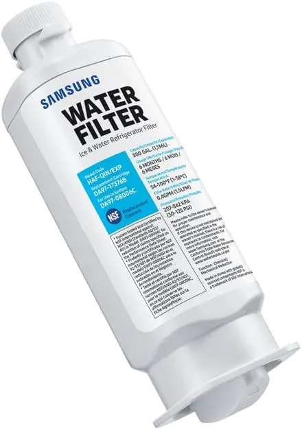 SAMSUNG Genuine Filter for Refrigerator Water and Ice, Carbon Block Filtration, Reduces 99% of Harmful Contaminants for Clean, Clear Drinking Water, 6-Month Life, HAF-QIN/EXP, 1 Pack image 6