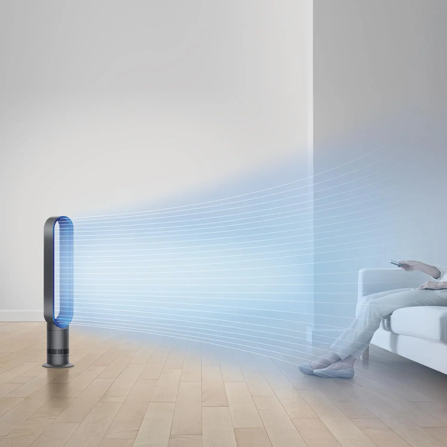 Dyson Cool AM07 Air Multiplier Bladeless Tower Fan, Iron/Blue image 4