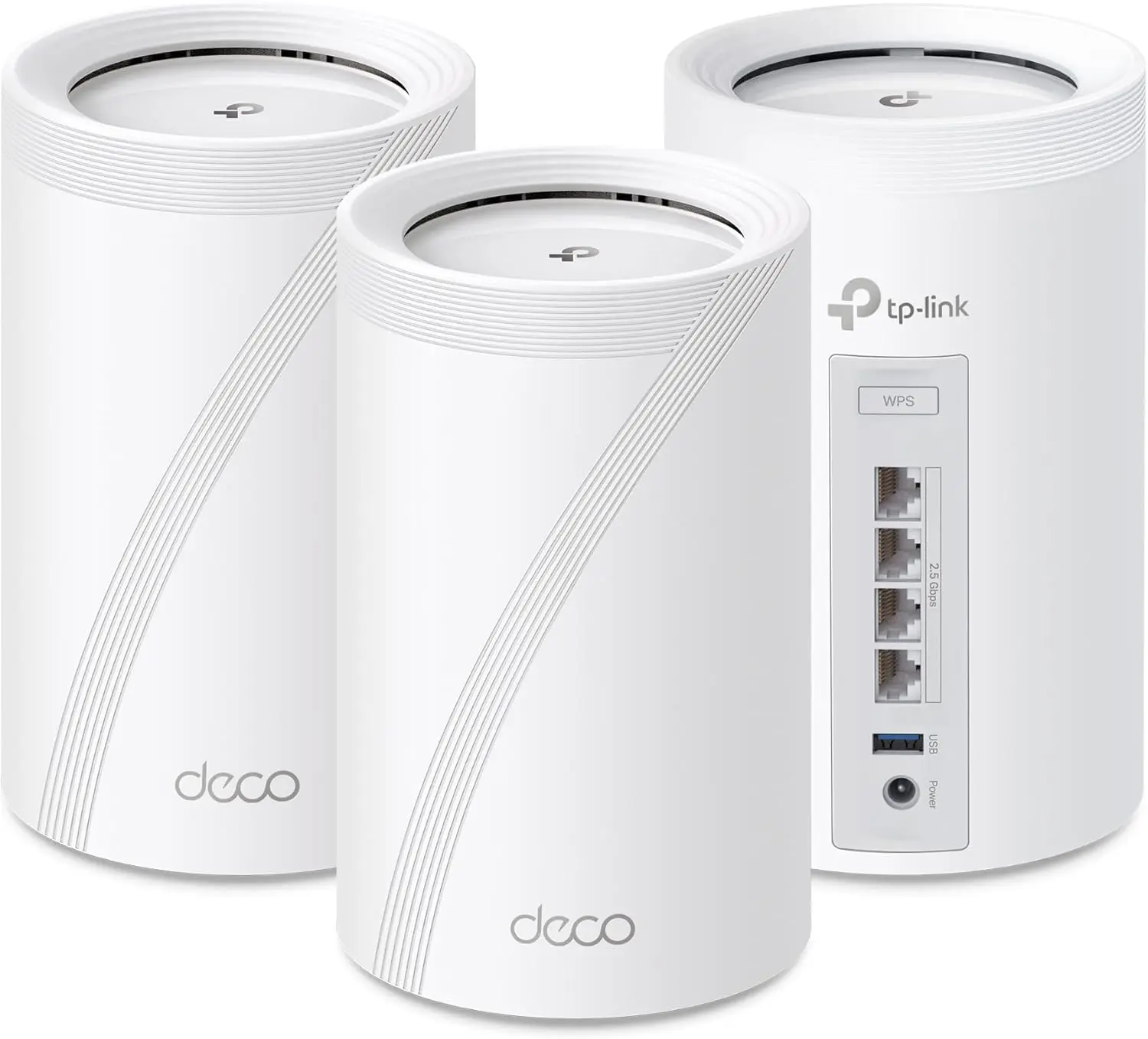 TP-Link 𝐃𝐞𝐜𝐨 BE63 Tri-Band WiFi 7 BE10000 Whole Home Mesh System - 6-Stream 10 Gbps, 4x2.5G Ports Wired Backhaul, 4x Smart Internal Antennas, VPN, MU-MIMO, HomeShield, Free Expert Support (3-Pack) image 1