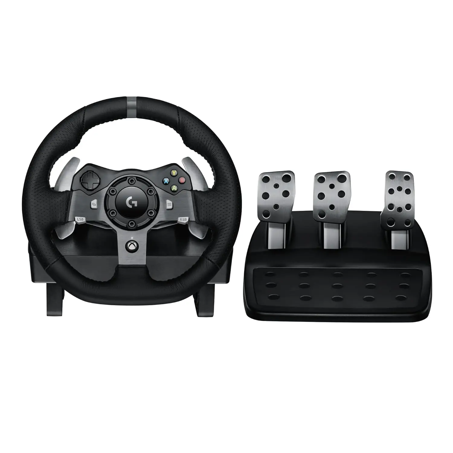 Logitech G920 Driving Force Racing Wheel and Floor Pedals, Real Force Feedback, Stainless Steel Paddle Shifters, Leather Steering Wheel Cover for Xbox Series X|S, Xbox One, PC, Mac - Black image 1