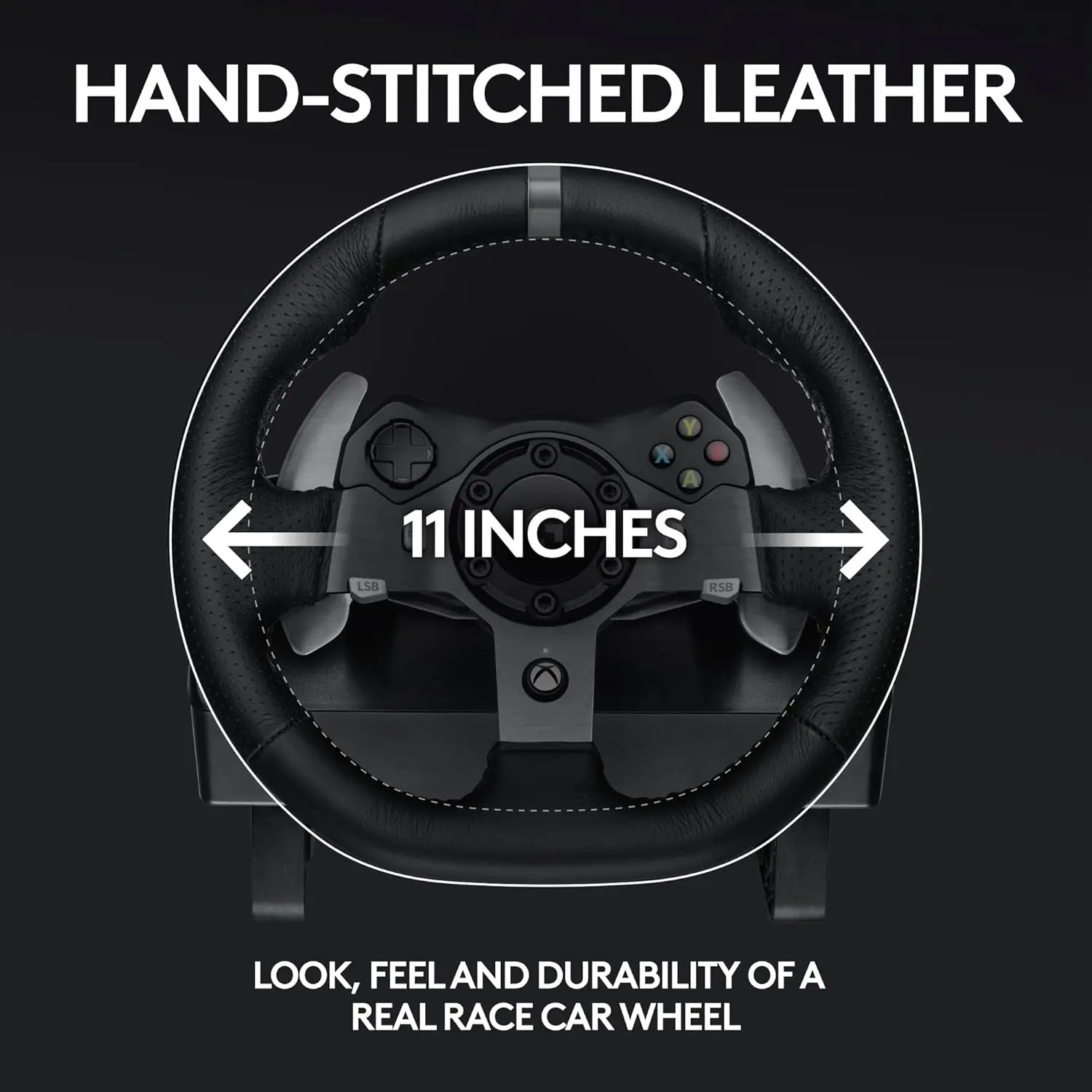 Logitech G920 Driving Force Racing Wheel and Floor Pedals, Real Force Feedback, Stainless Steel Paddle Shifters, Leather Steering Wheel Cover for Xbox Series X|S, Xbox One, PC, Mac - Black image 5