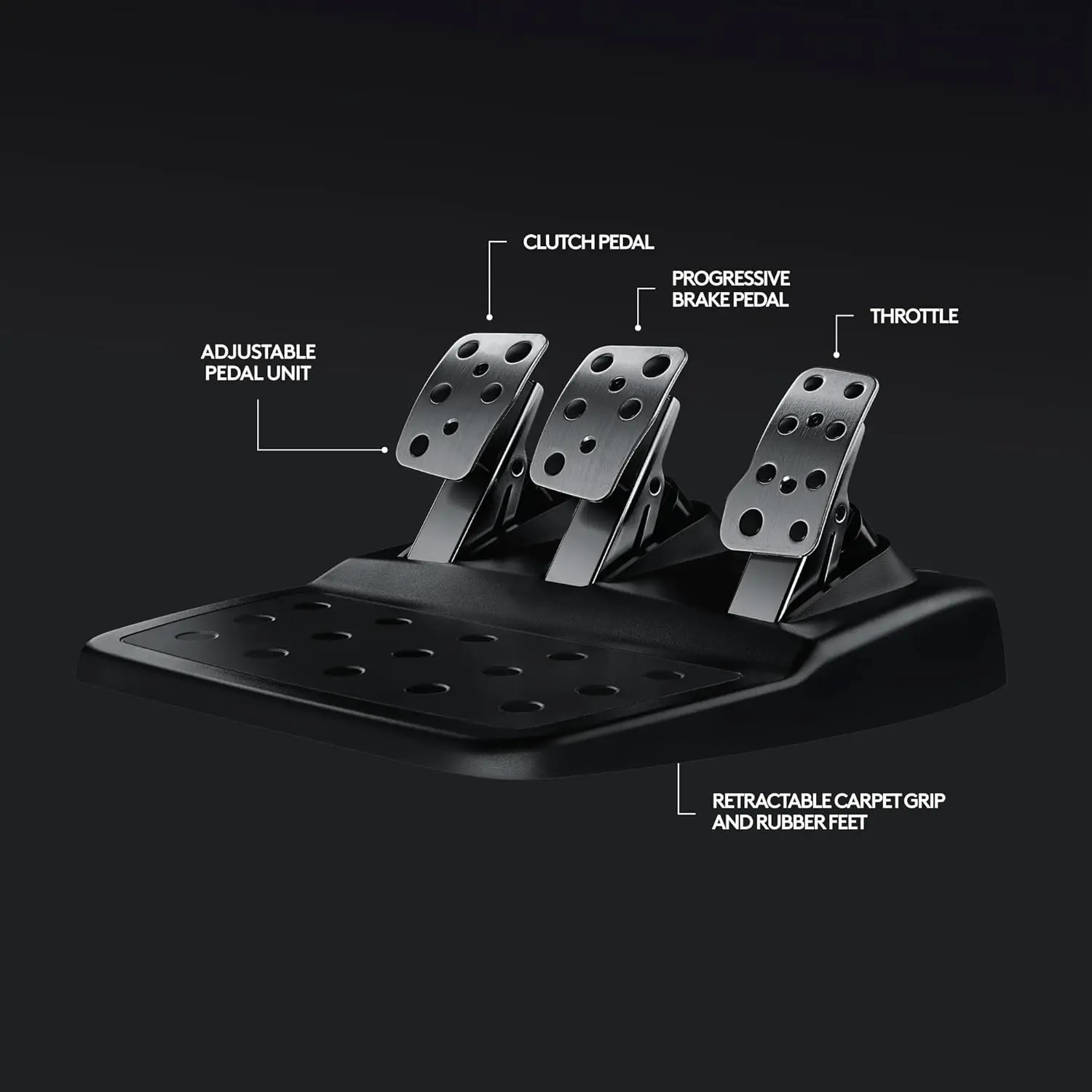 Logitech G920 Driving Force Racing Wheel and Floor Pedals, Real Force Feedback, Stainless Steel Paddle Shifters, Leather Steering Wheel Cover for Xbox Series X|S, Xbox One, PC, Mac - Black image 7