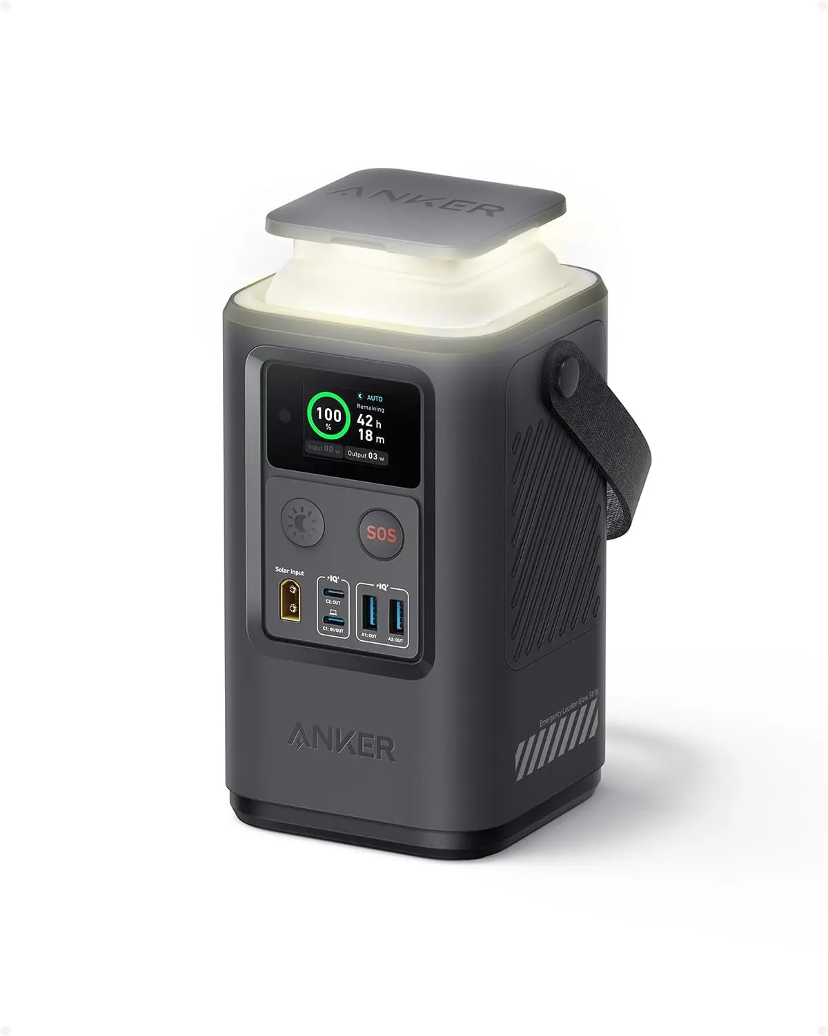 Anker Power Bank Power Station 60,000mAh,Portable Outdoor Generator 87W with Smart Digital Display, Retractable Auto Lighting and SOS Mode, Home Backup(PowerCore Reserve 192Wh) for Travel, Camping image 1