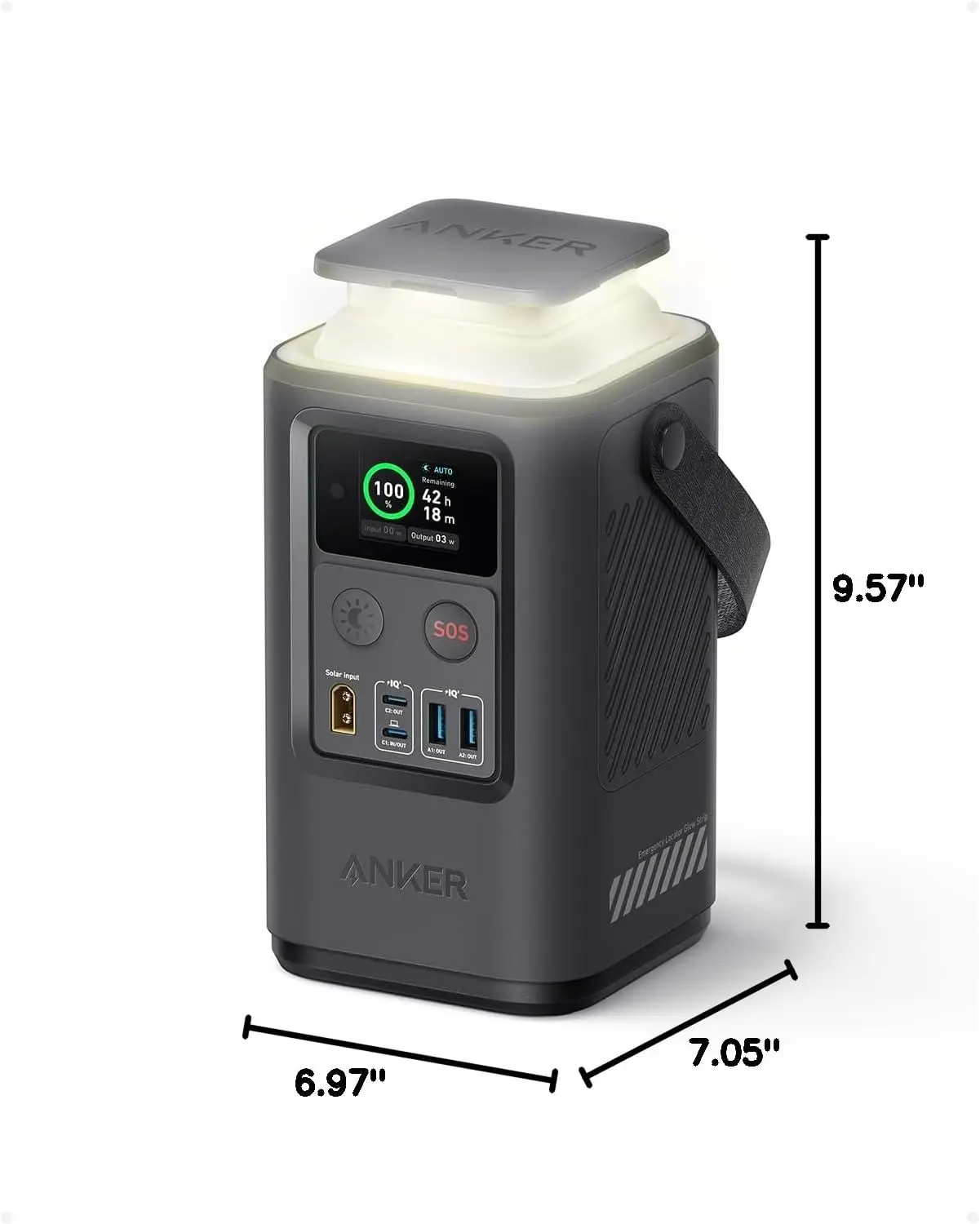 Anker Power Bank Power Station 60,000mAh,Portable Outdoor Generator 87W with Smart Digital Display, Retractable Auto Lighting and SOS Mode, Home Backup(PowerCore Reserve 192Wh) for Travel, Camping image 7