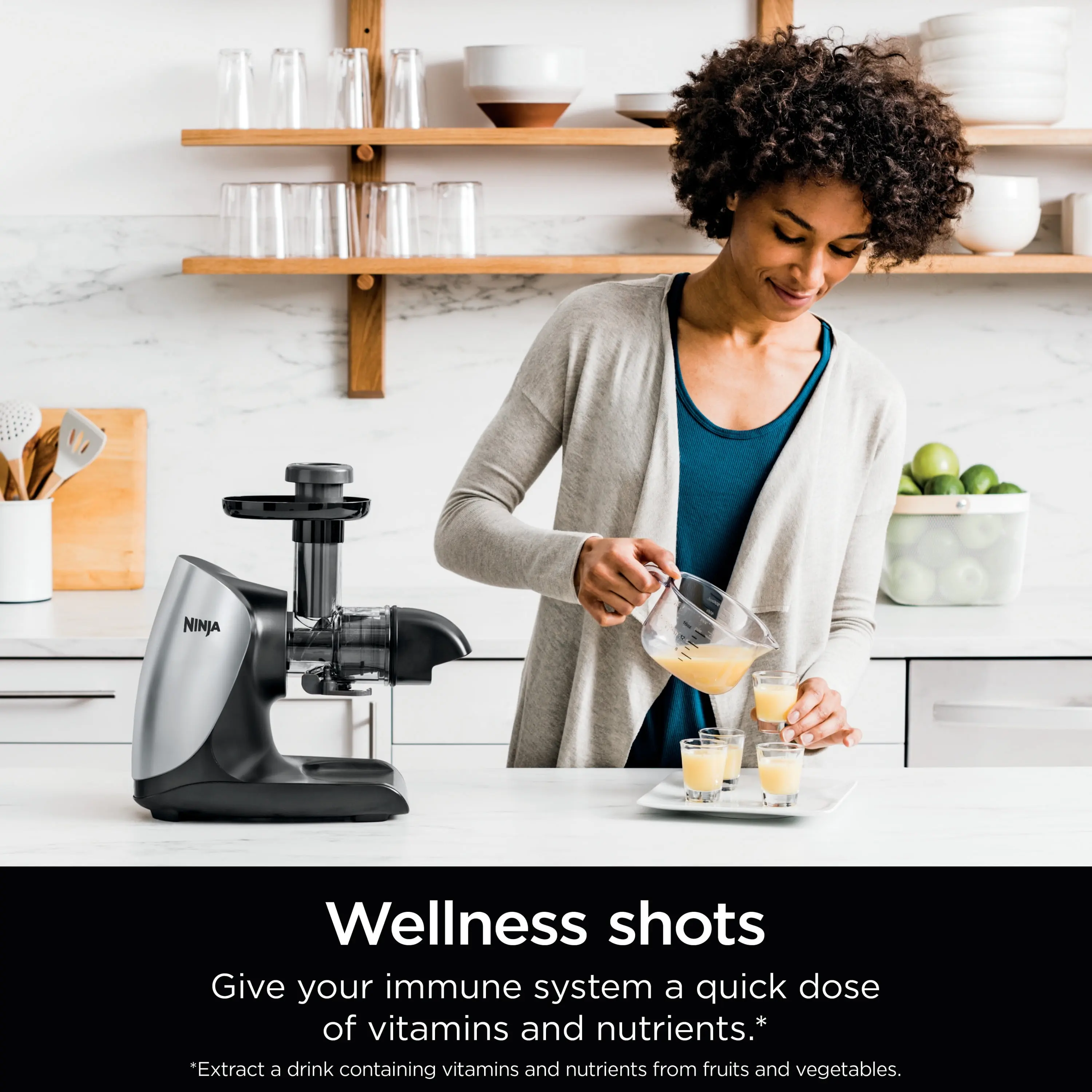 Ninja® Cold Press Juicer Pro Powerful Slow Juicer, 150 Watts, Total Pulp Control, Cloud Silver, JC100 image 7