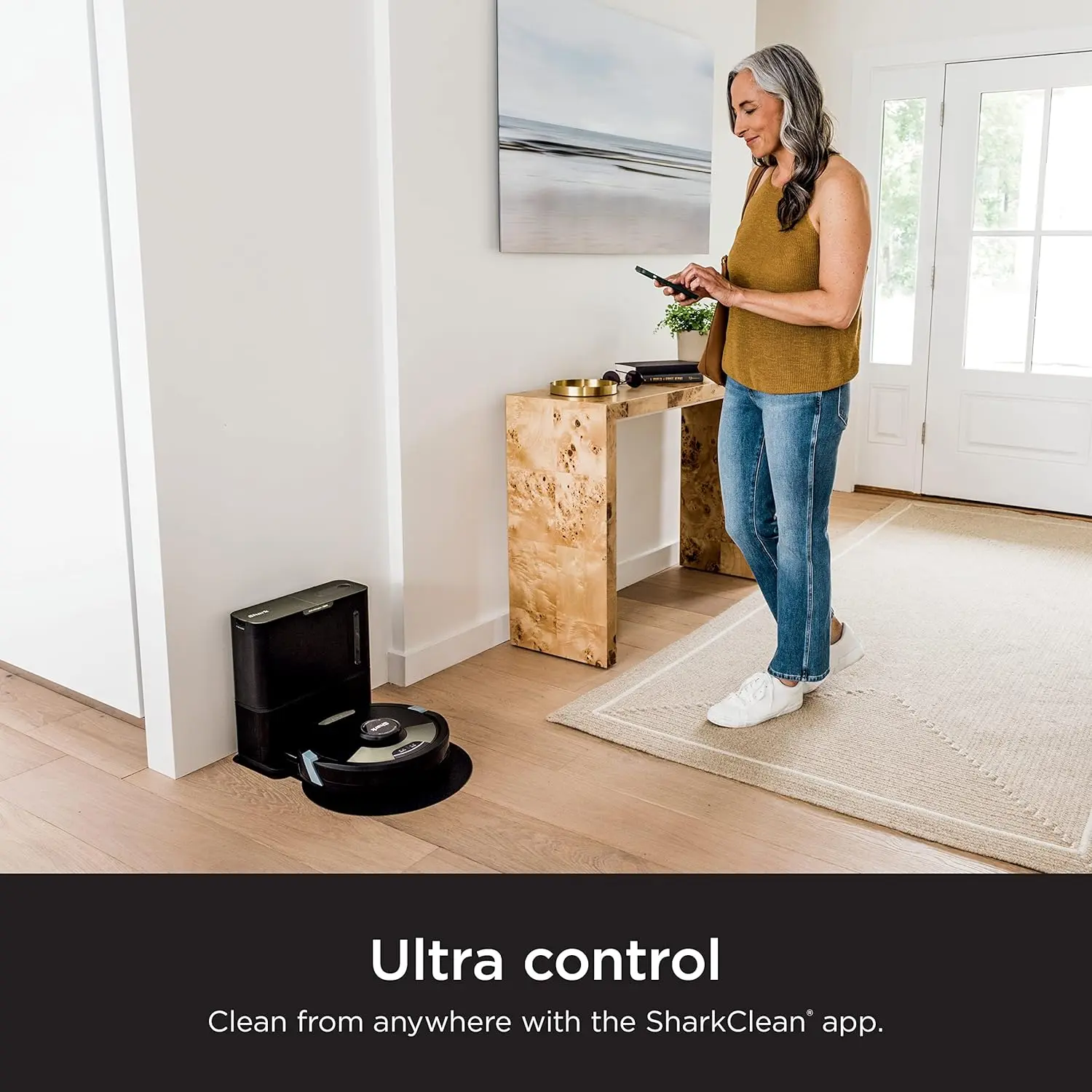 Shark Robot Vacuum & Mop Combo, Powerful Suction, Matrix Plus, 60-Day Debris Capacity, HEPA Bagless Self Empty Base, Sonic Mopping, Home Mapping for Pet Hair - Carpets & Hardfloor, AV2610WA image 2