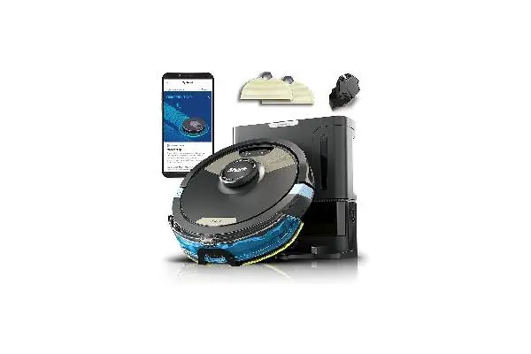 Shark Robot Vacuum & Mop Combo, Powerful Suction, Matrix Plus, 60-Day Debris Capacity, HEPA Bagless Self Empty Base, Sonic Mopping, Home Mapping for Pet Hair - Carpets & Hardfloor, AV2610WA image