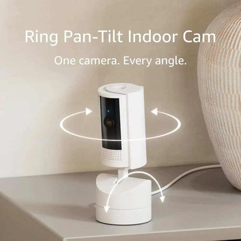 Ring Pan-Tilt Indoor Cam | See all around with 360° pan coverage, HD video, plus Two-Way Talk (2024 release) | White image 1