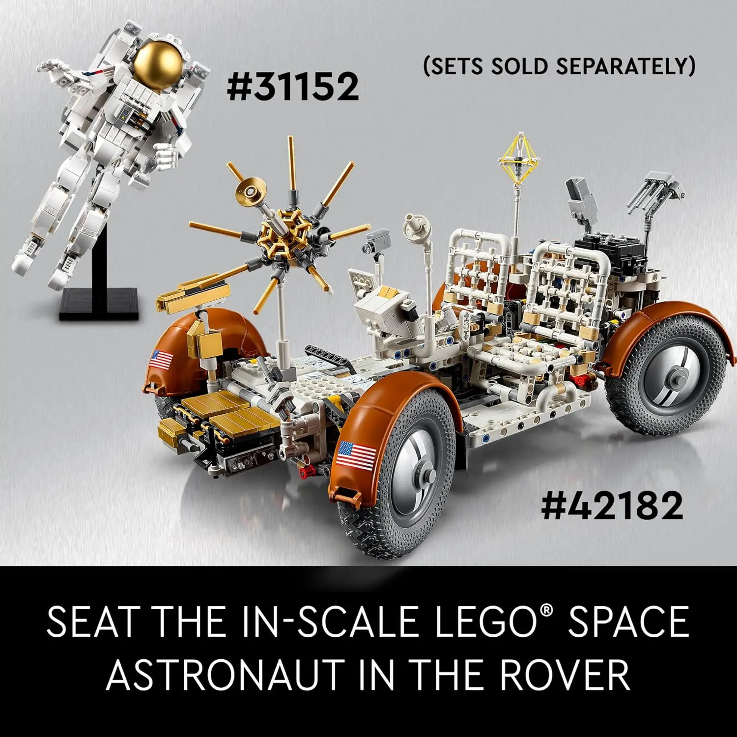 LEGO Technic NASA Apollo Lunar Roving Vehicle LRV Building Set - Collectible Set for Adults, Ages 18+ - Model Kit of Space Rover W/Authentic Details - Gift for Men & Women - 42182 image 7