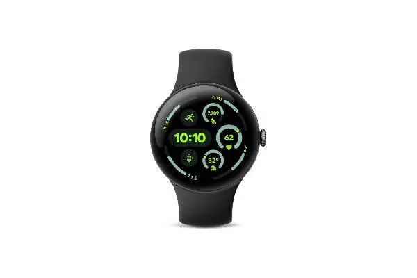 Google Pixel Watch 3 (45mm) Latest Model - Android Smartwatch, Heart Rate Tracking, Fitbit Advanced Running, Fitness Insights, 24-Hour Battery - Matte Black Aluminum Case - Obsidian Band - Wi-Fi image