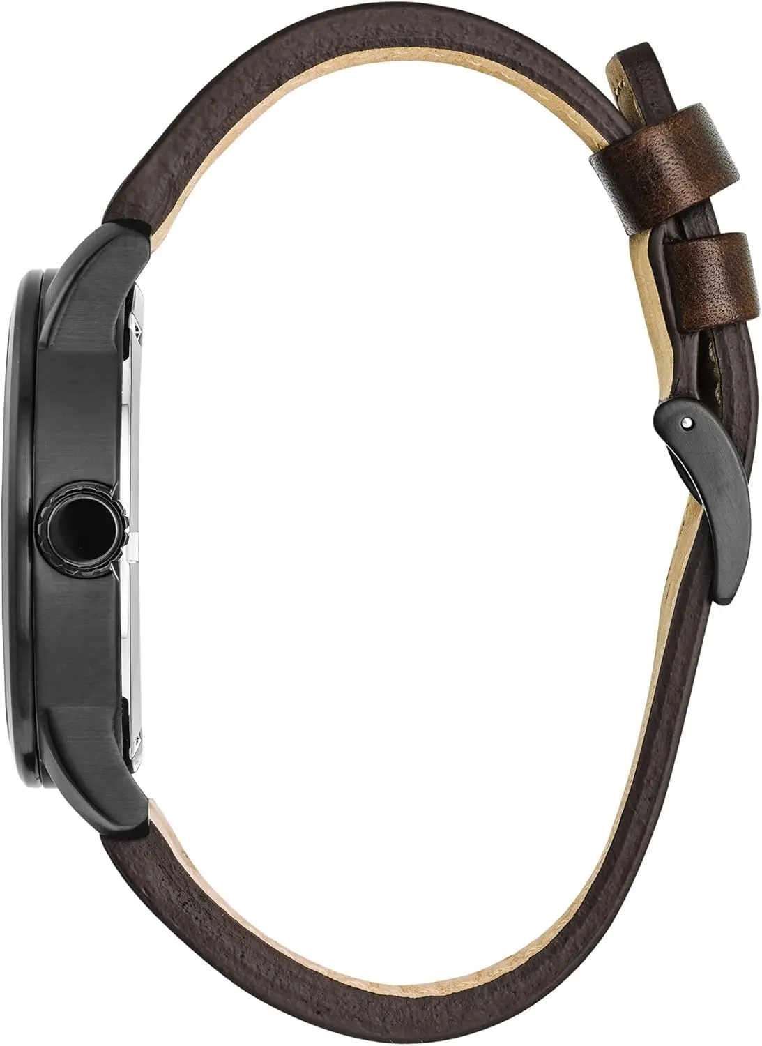 Citizen Men's Eco-Drive Weekender Garrison Field Watch in Black IP Stainless Steel with Brown Leather strap, Navy Dial (Model: BM8478-01L) image 2