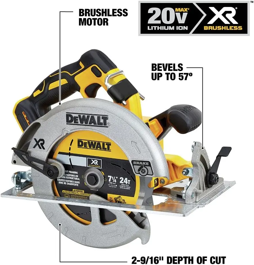 DEWALT 20V MAX Circular Saw Cordless with Brake, 7-1/4 Inch, Tool Only (DCS570B) image 3