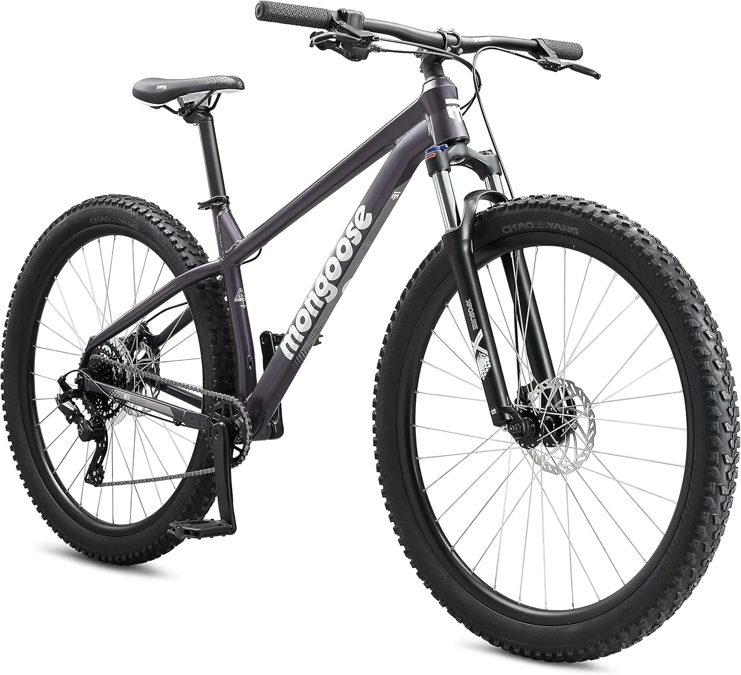 Mongoose Switchback Mountain Bike for Men and Women, 8 to 10-Speed Drivetrain with Trigger Shifters, 27.5 to 29-Inch Wheels, 15.5 to 17.5-Inch Frame image 1