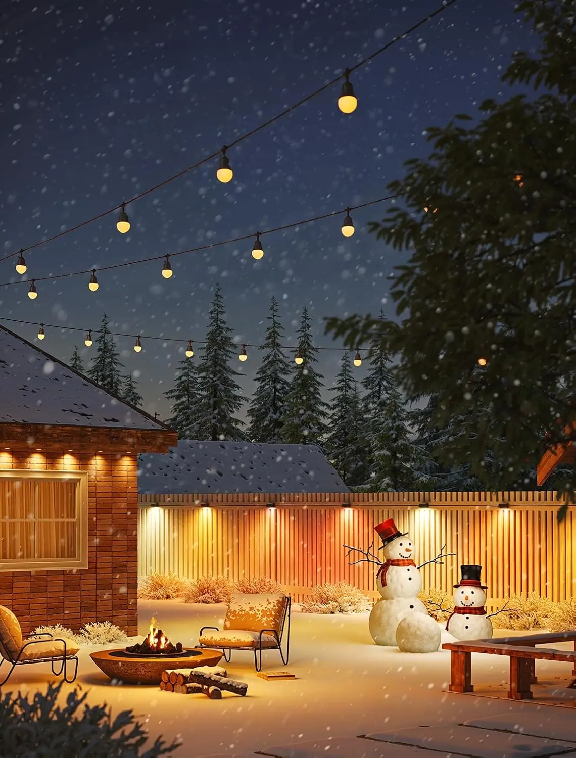 Govee Outdoor Deck Lights, Multicolor Outdoor Fence Lights, IP65 Waterproof Outdoor Lights with Smart Control, Preset Sences, Music Mode for Patio Decor, Wired 12 Packs (72ft) image 7