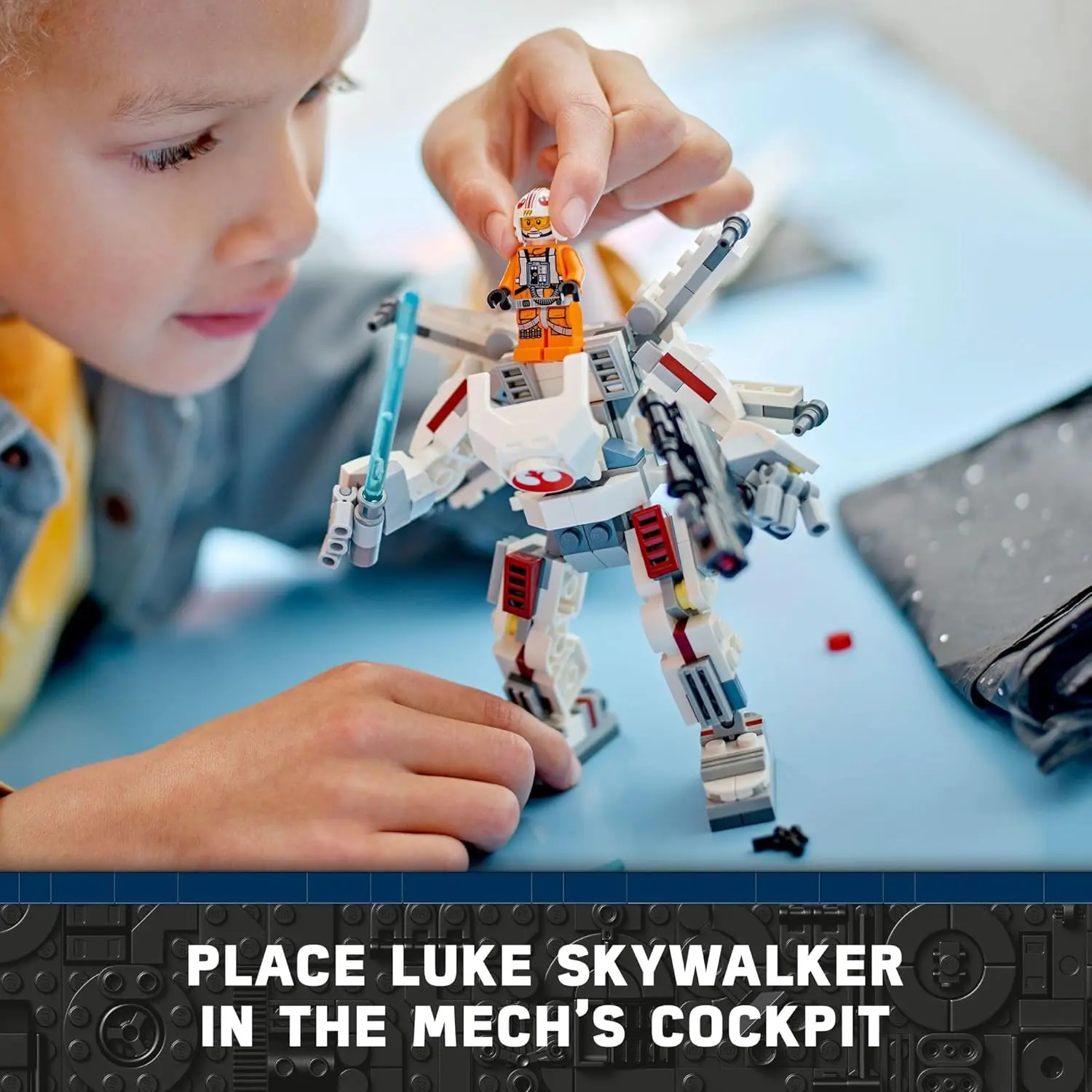 LEGO Star Wars Luke Skywalker X-Wing Mech, Buildable Star Wars Action Figure with Luke Skywalker Toy, Collectible Building Set for Kids, Creative Star Wars Gift for Boys and Girls Ages 6 and Up, 75390 image 3