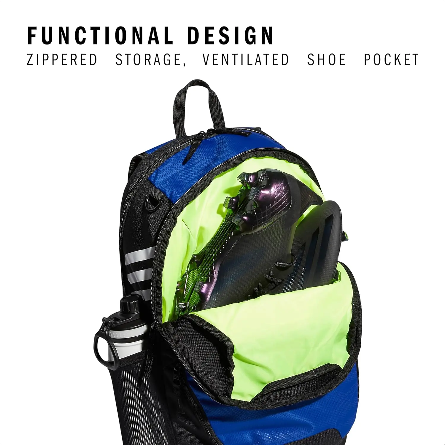adidas Stadium Team Sports Backpack for Men and Women (36l) Durable Athletic Laptop Bag, Royal Blue/3.0, One Size image 3