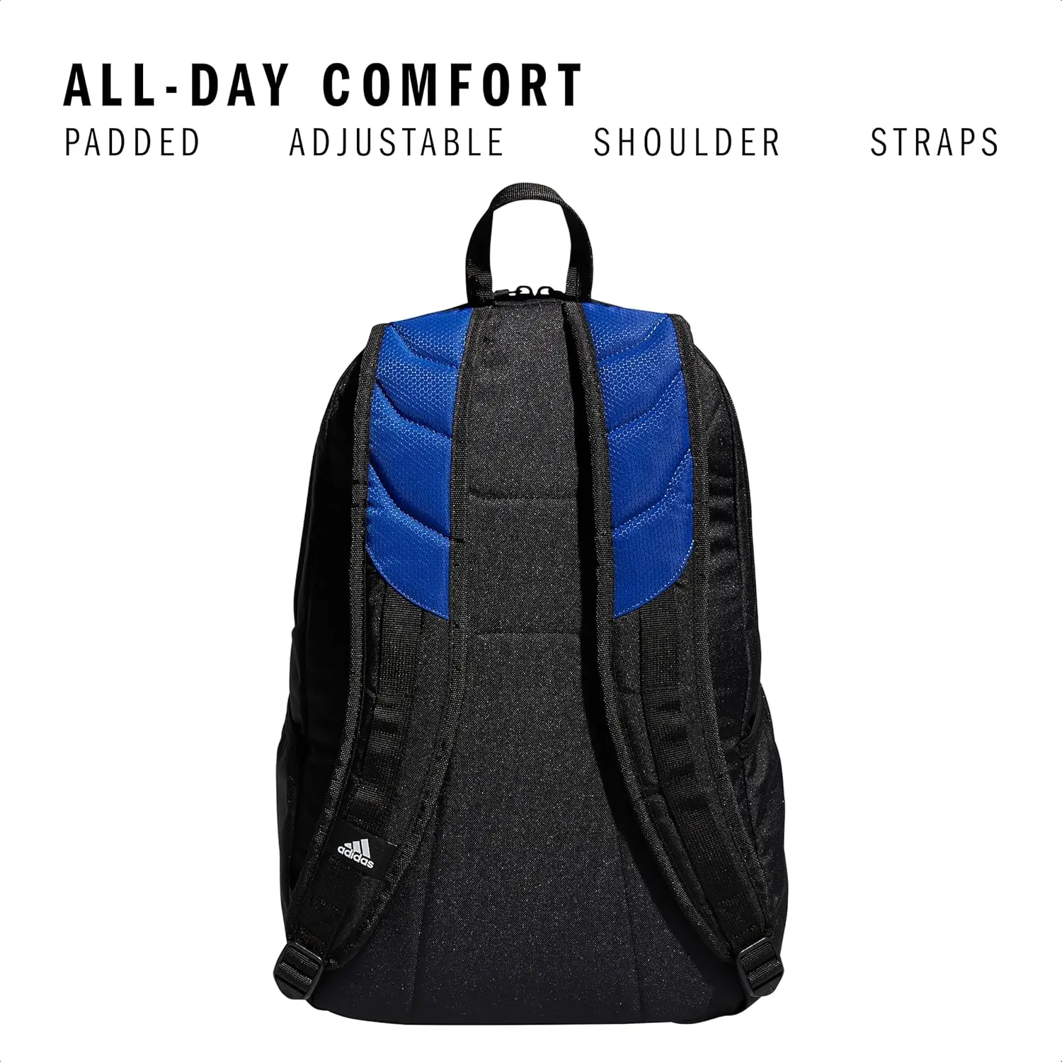 adidas Stadium Team Sports Backpack for Men and Women (36l) Durable Athletic Laptop Bag, Royal Blue/3.0, One Size image 5