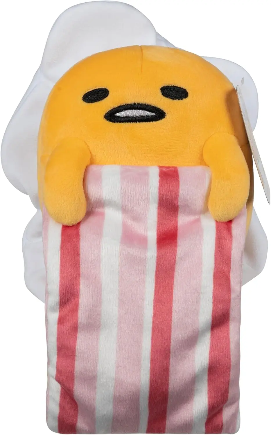 Jazwares Hello Kitty and Friends - 8” Gudetama Squishy Plush with a Bacon Blanket - Officially Licensed Sanrio Product Ages 6+ image 1