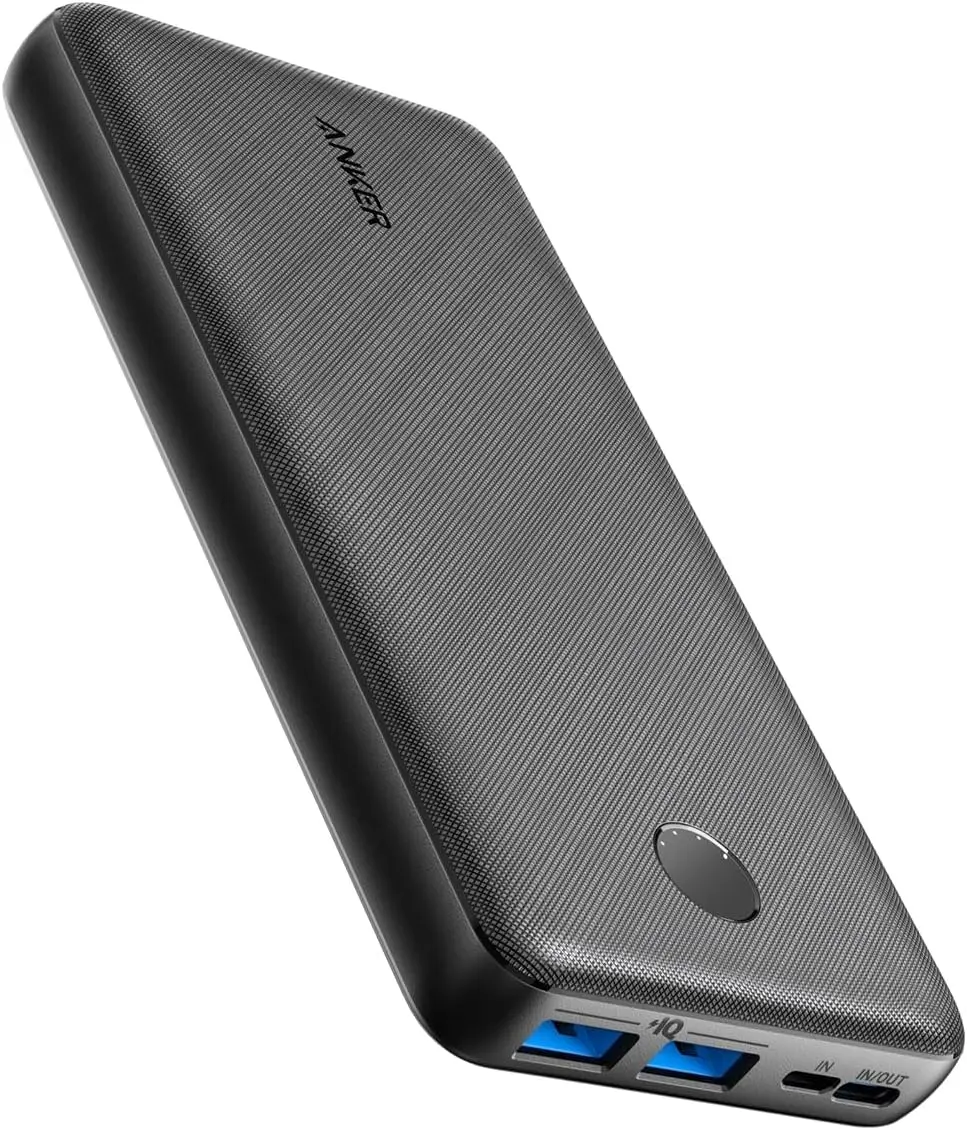 Anker Portable Charger, 325 Power Bank (PowerCore Essential 20K), 20K Battery Pack with 15W Charging, PowerIQ, 2 USB-A, 1 Micro USB, 1 Input and Output USB-C Ports for iPhone Series, AirPods, and More image 1