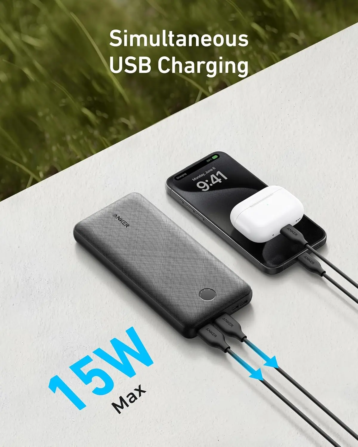 Anker Portable Charger, 325 Power Bank (PowerCore Essential 20K), 20K Battery Pack with 15W Charging, PowerIQ, 2 USB-A, 1 Micro USB, 1 Input and Output USB-C Ports for iPhone Series, AirPods, and More image 4