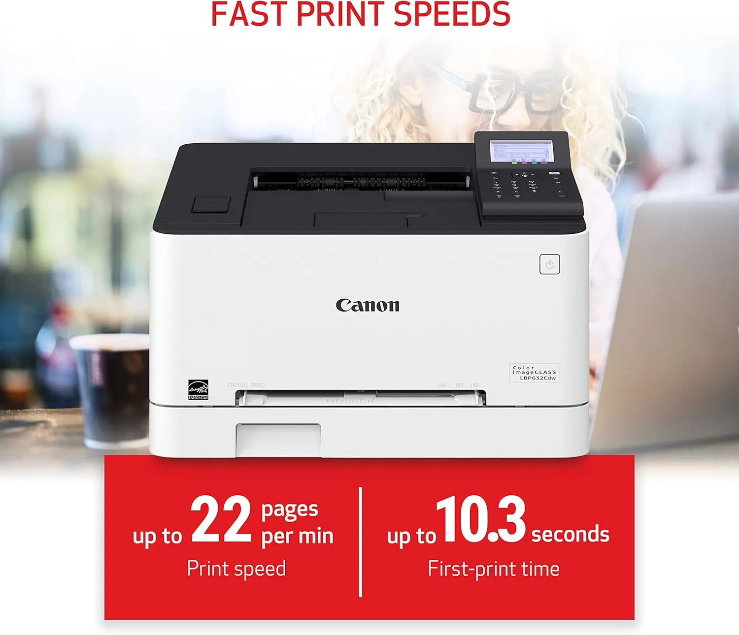 Canon Color imageCLASS LBP632Cdw - Wireless Duplex Laser Printer, Single Function, Home Office, Mobile Ready, 22 PPM Color, White image 5