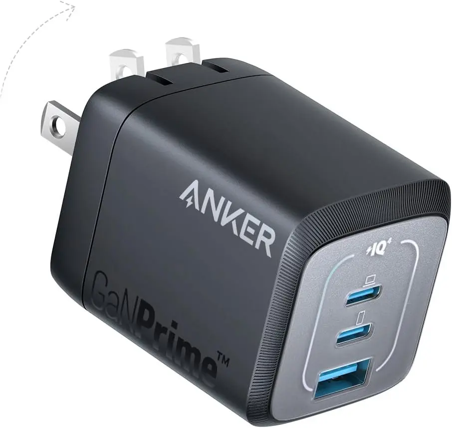 Anker Prime 67W USB C Charger, Anker GaN 3-Port Compact Fast PPS Wall Charger, for MacBook Pro/Air, Pixelbook, iPad Pro, iPhone 16/15/Pro, Galaxy S25/S24, Note20, Pixel, Apple Watch image 1