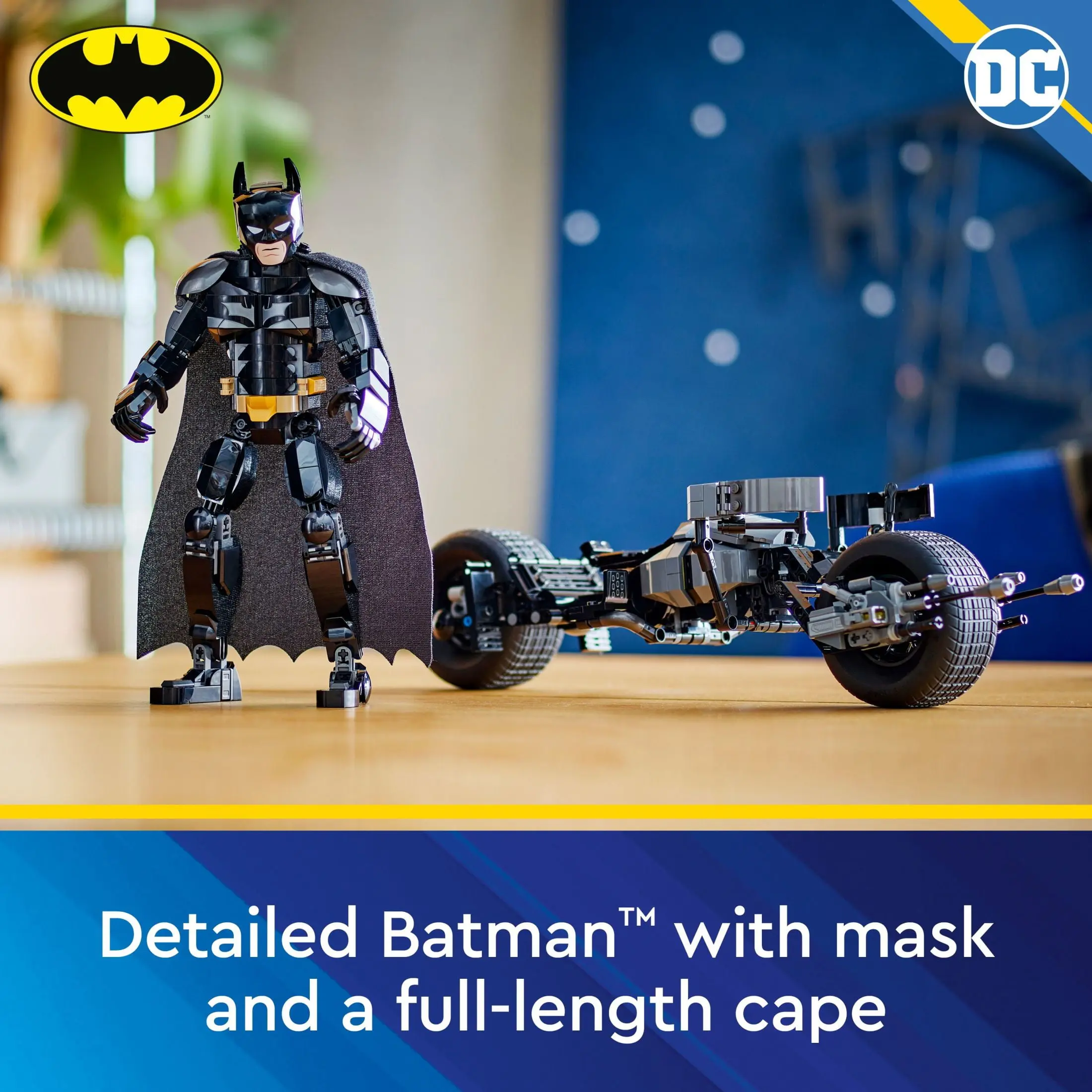 LEGO DC Batman: Batman Construction Figure & Bat-Pod Bike, The Dark Knight Action Figure and Motorcycle, Superhero Toy Gift for Kids, 76273 image 3