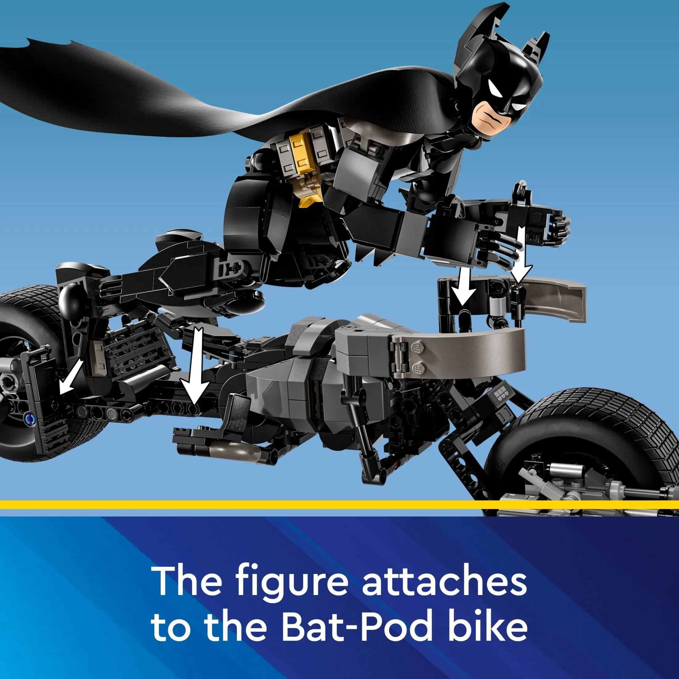LEGO DC Batman: Batman Construction Figure & Bat-Pod Bike, The Dark Knight Action Figure and Motorcycle, Superhero Toy Gift for Kids, 76273 image 7