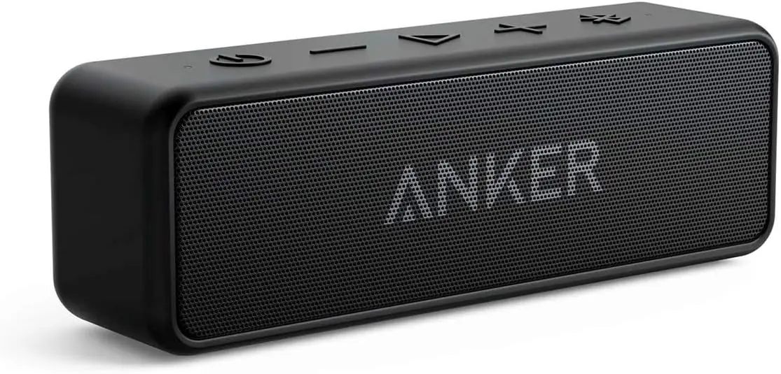 Anker Soundcore 2 Portable Bluetooth Speaker with Stereo Sound, Bluetooth 5, Bassup, IPX7 Waterproof, 24-Hour Playtime, Wireless Stereo Pairing, Speaker for Home, Outdoors, Travel image 1