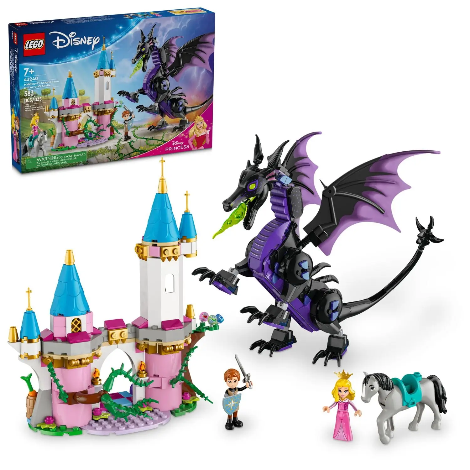 LEGO Disney Princess Maleficent’s Dragon Form Building Set for Kids, Gift for Sleeping Beauty Fans, Disney Princess Castle Toy, 43240 image 1