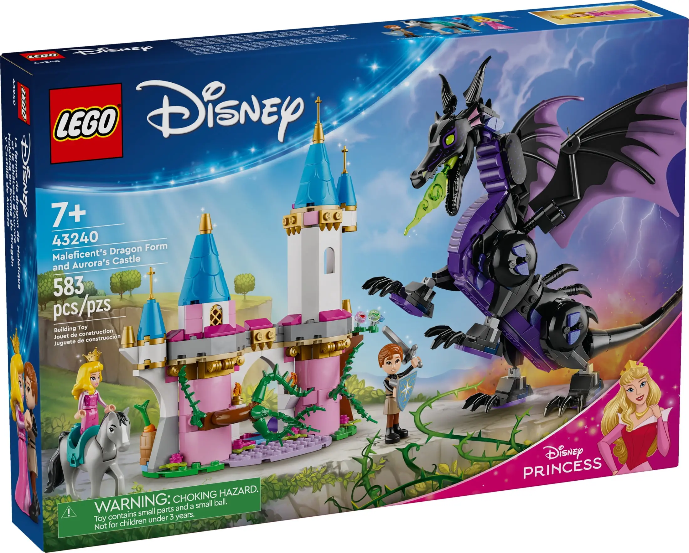 LEGO Disney Princess Maleficent’s Dragon Form Building Set for Kids, Gift for Sleeping Beauty Fans, Disney Princess Castle Toy, 43240 image 2
