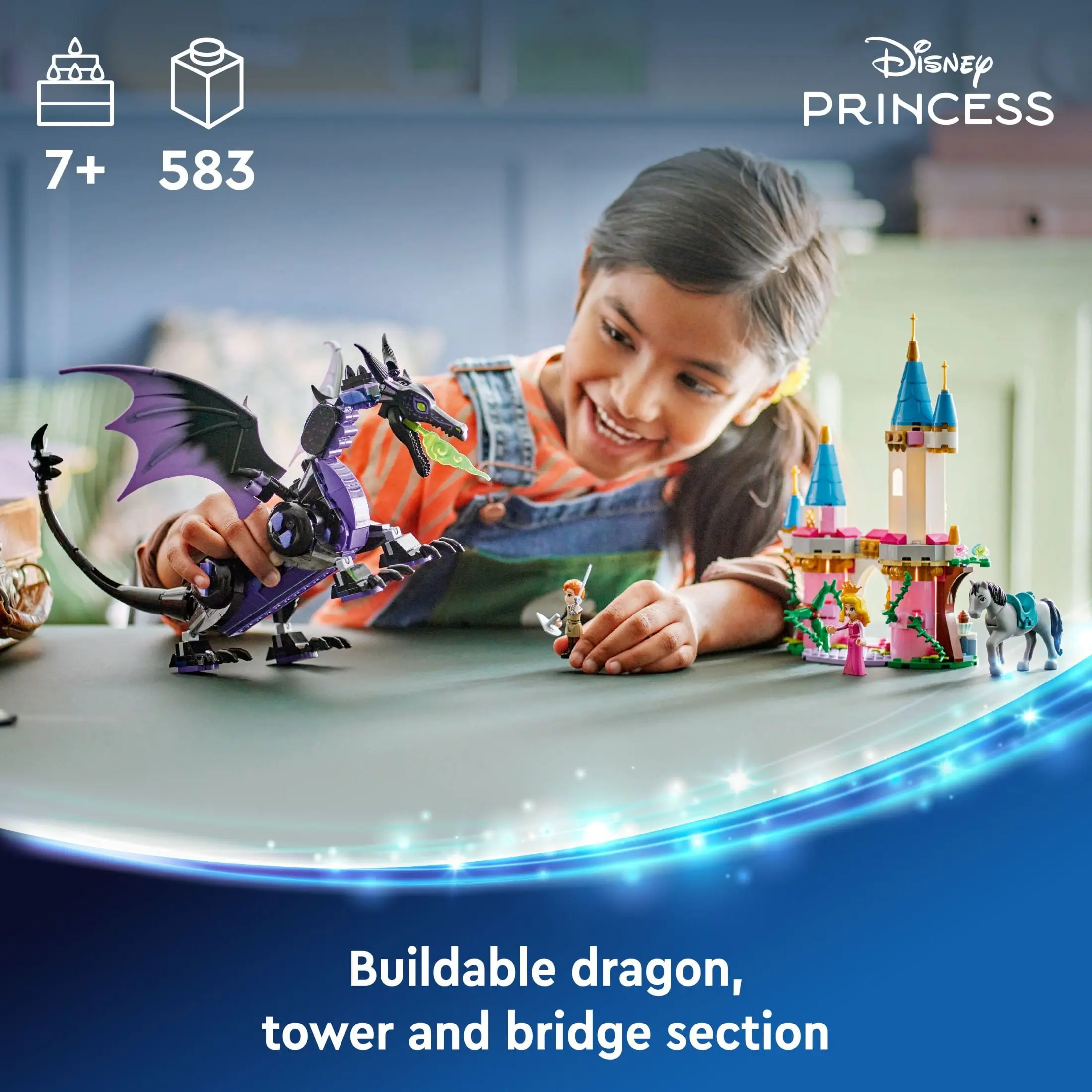 LEGO Disney Princess Maleficent’s Dragon Form Building Set for Kids, Gift for Sleeping Beauty Fans, Disney Princess Castle Toy, 43240 image 3
