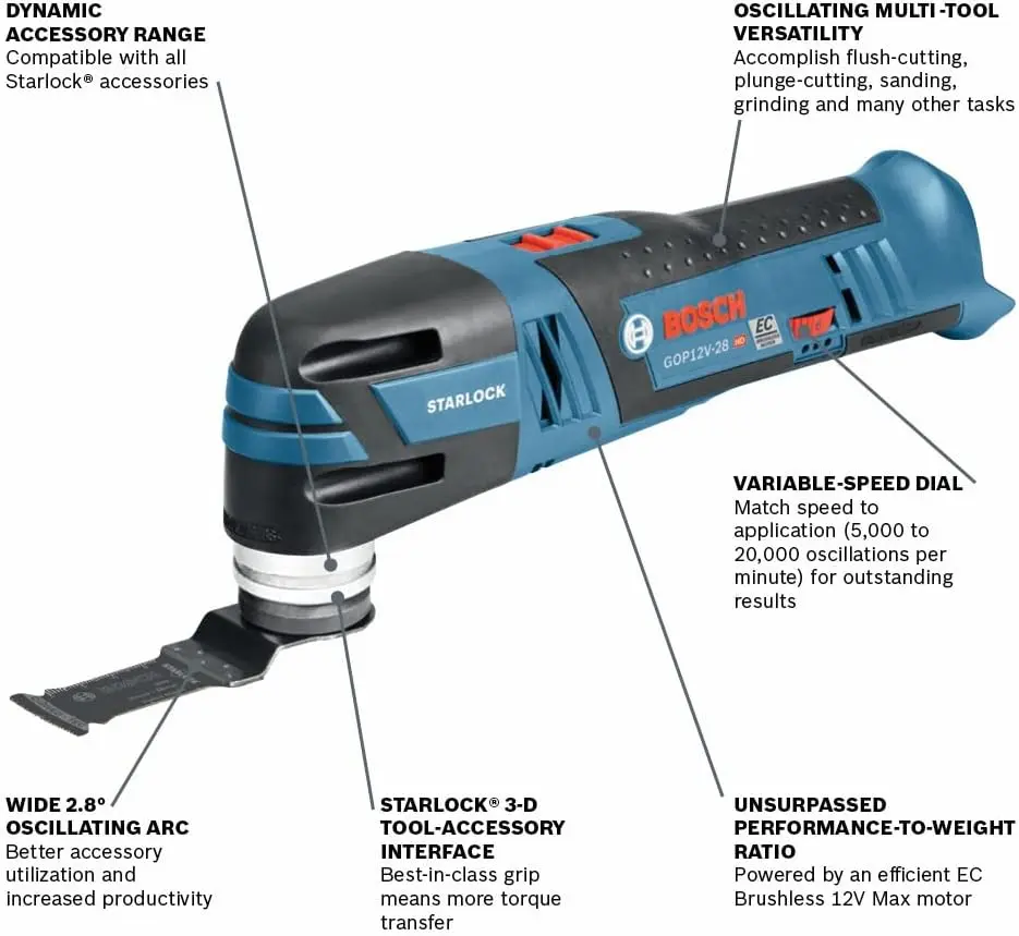 BOSCH GXL12V-270B22 12V Max 2-Tool Combo Kit with Chameleon Drill/Driver Featuring 5-In-1 Flexiclick® System and Starlock® Oscillating Multi-Tool image 2