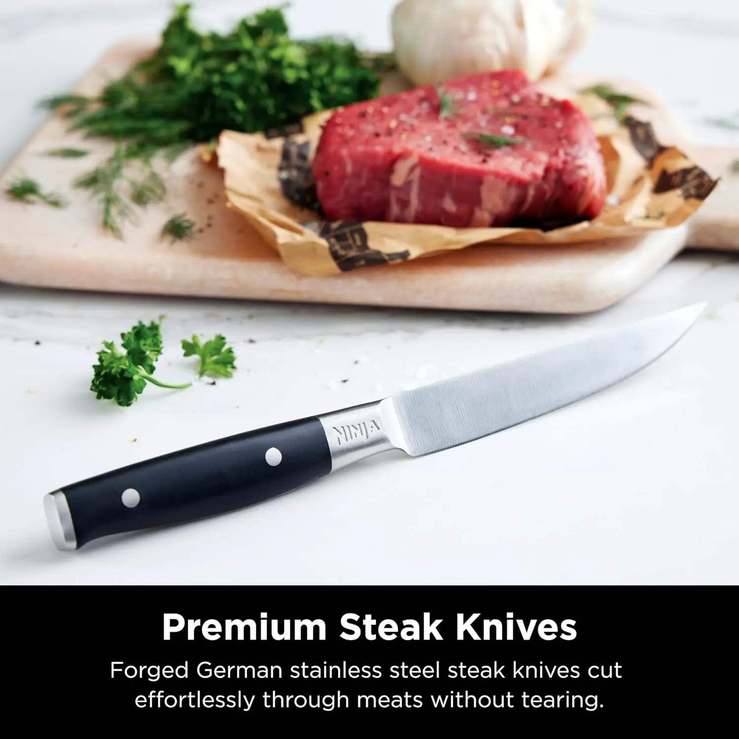 Ninja K32017 Foodi NeverDull Premium Knife System, 17 Piece Knife Block Set with Built-in Sharpener, German Stainless Steel Knives, Black image 7