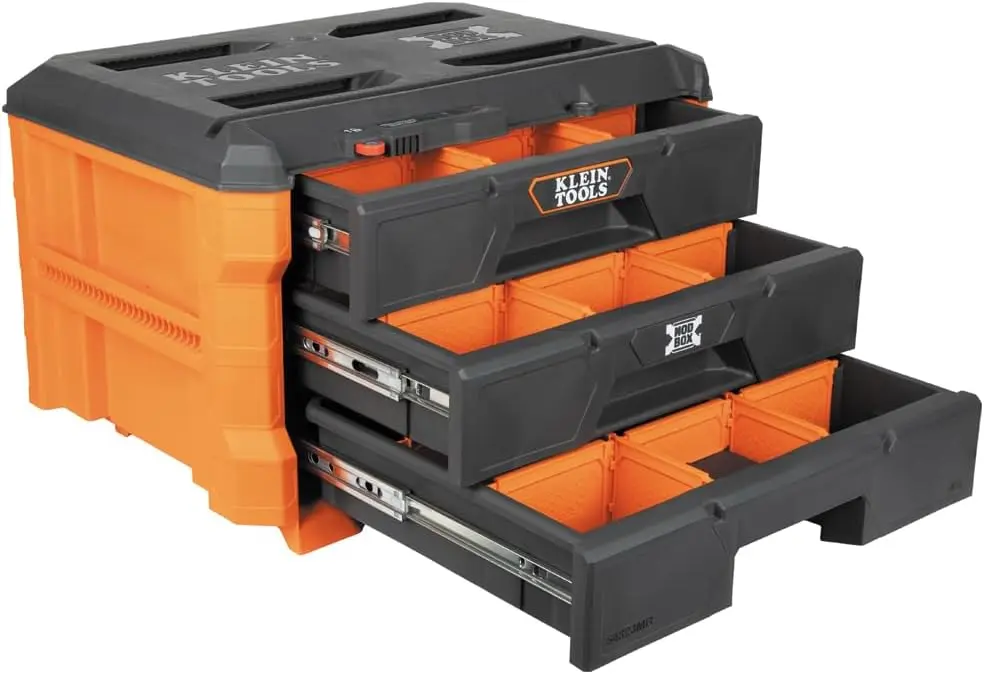 Klein Tools 54823MB MODbox 3-Drawer Tool Box Organizer, Heavy-Duty Tool Storage, Stackable Module, 50-Pound Capacity image 1