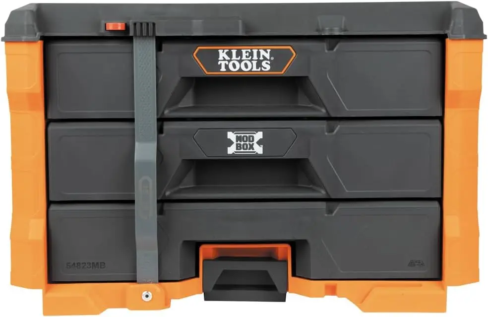 Klein Tools 54823MB MODbox 3-Drawer Tool Box Organizer, Heavy-Duty Tool Storage, Stackable Module, 50-Pound Capacity image 14