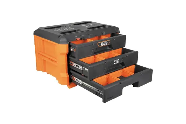 Klein Tools 54823MB MODbox 3-Drawer Tool Box Organizer, Heavy-Duty Tool Storage, Stackable Module, 50-Pound Capacity image