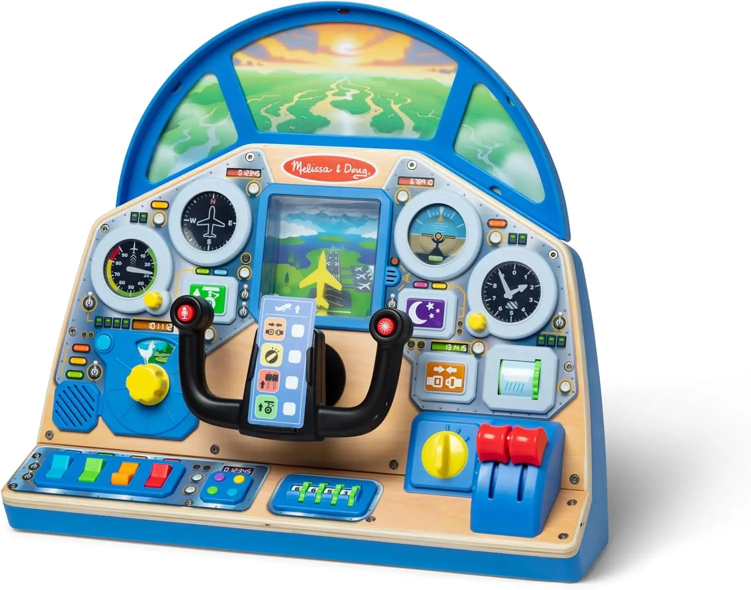 Melissa & Doug Jet Pilot Interactive Dashboard Wooden Toy for Boys and Girls Ages 3+ - FSC Certified image 1
