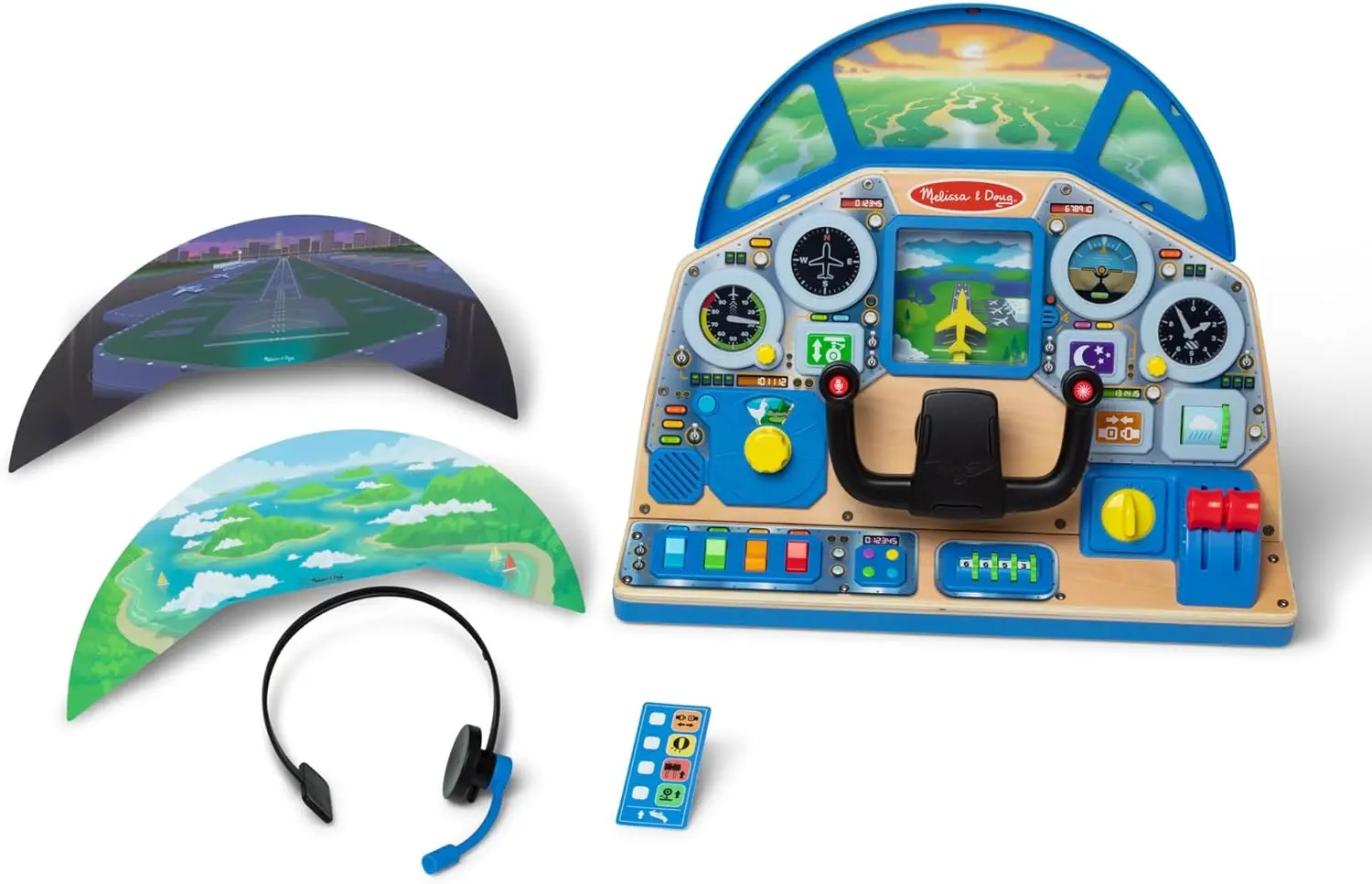 Melissa & Doug Jet Pilot Interactive Dashboard Wooden Toy for Boys and Girls Ages 3+ - FSC Certified image 4