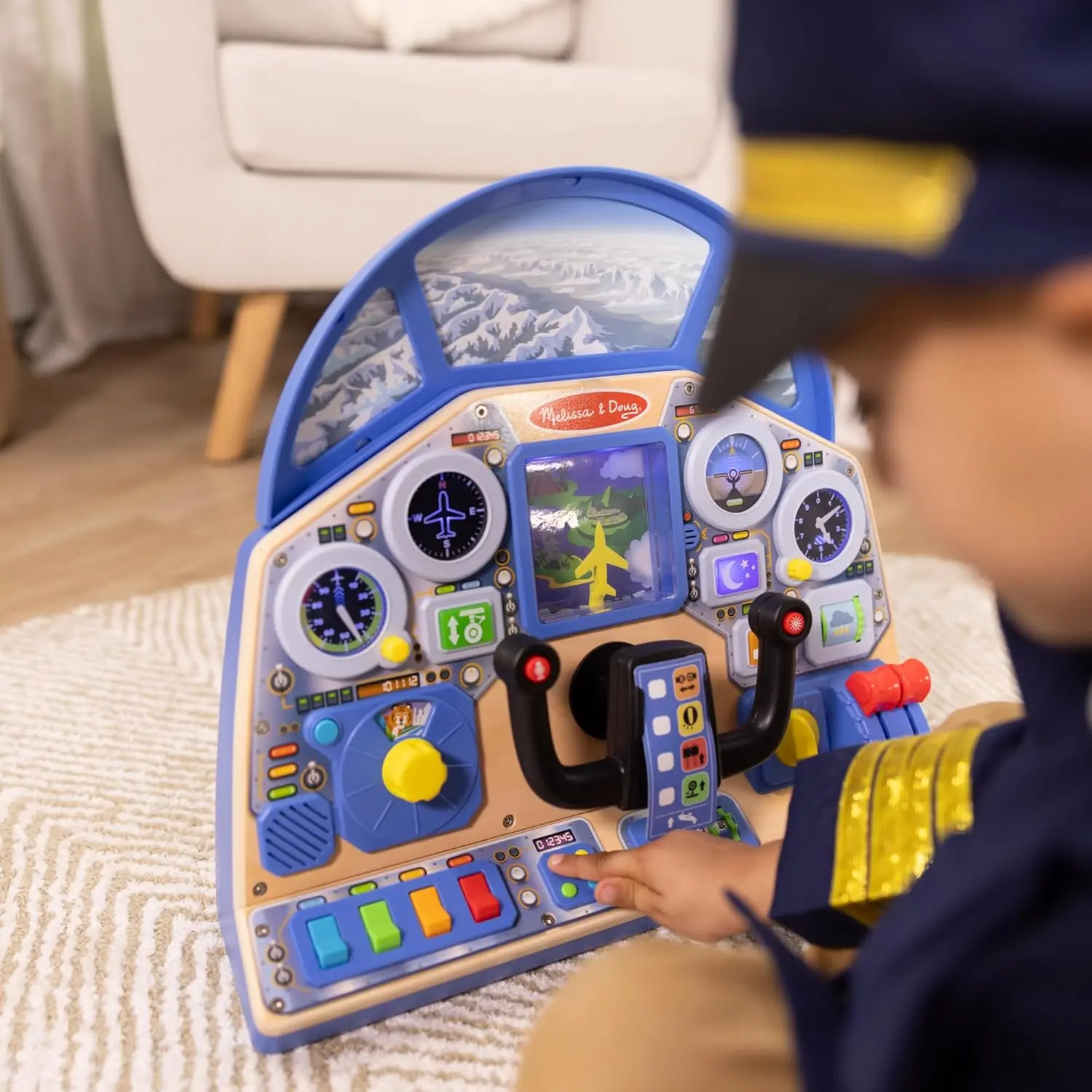 Melissa & Doug Jet Pilot Interactive Dashboard Wooden Toy for Boys and Girls Ages 3+ - FSC Certified image 6
