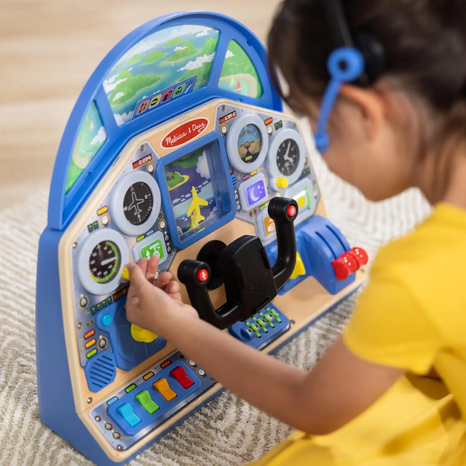 Melissa & Doug Jet Pilot Interactive Dashboard Wooden Toy for Boys and Girls Ages 3+ - FSC Certified image 7