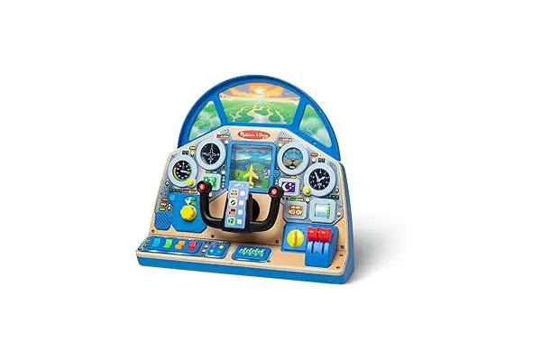 Melissa & Doug Jet Pilot Interactive Dashboard Wooden Toy for Boys and Girls Ages 3+ - FSC Certified image
