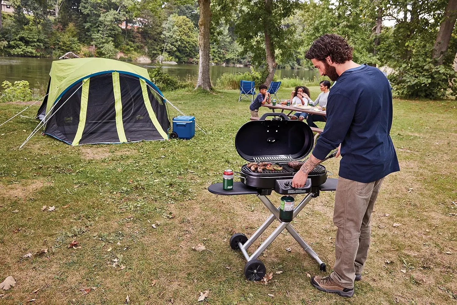 Coleman RoadTrip 285 Portable Stand-Up Propane Grill with 3 Adjustable Burners & Instastart Ignition, 20,000 BTUs of Power for Outdoor Cooking, Camping, Tailgating, Grilling, BBQs, & More image 7